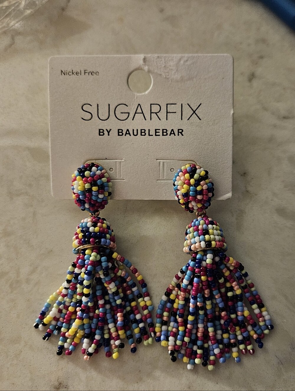 BaubleBar Tassel Beaded Earrings, Multicolor, NWT